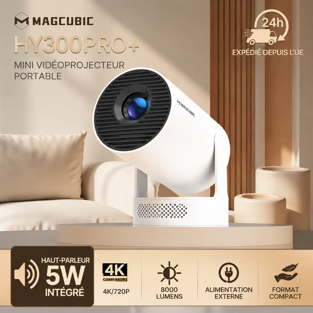 Cinelya CineGo – Mini Vidéoprojecteur Portable Android TV